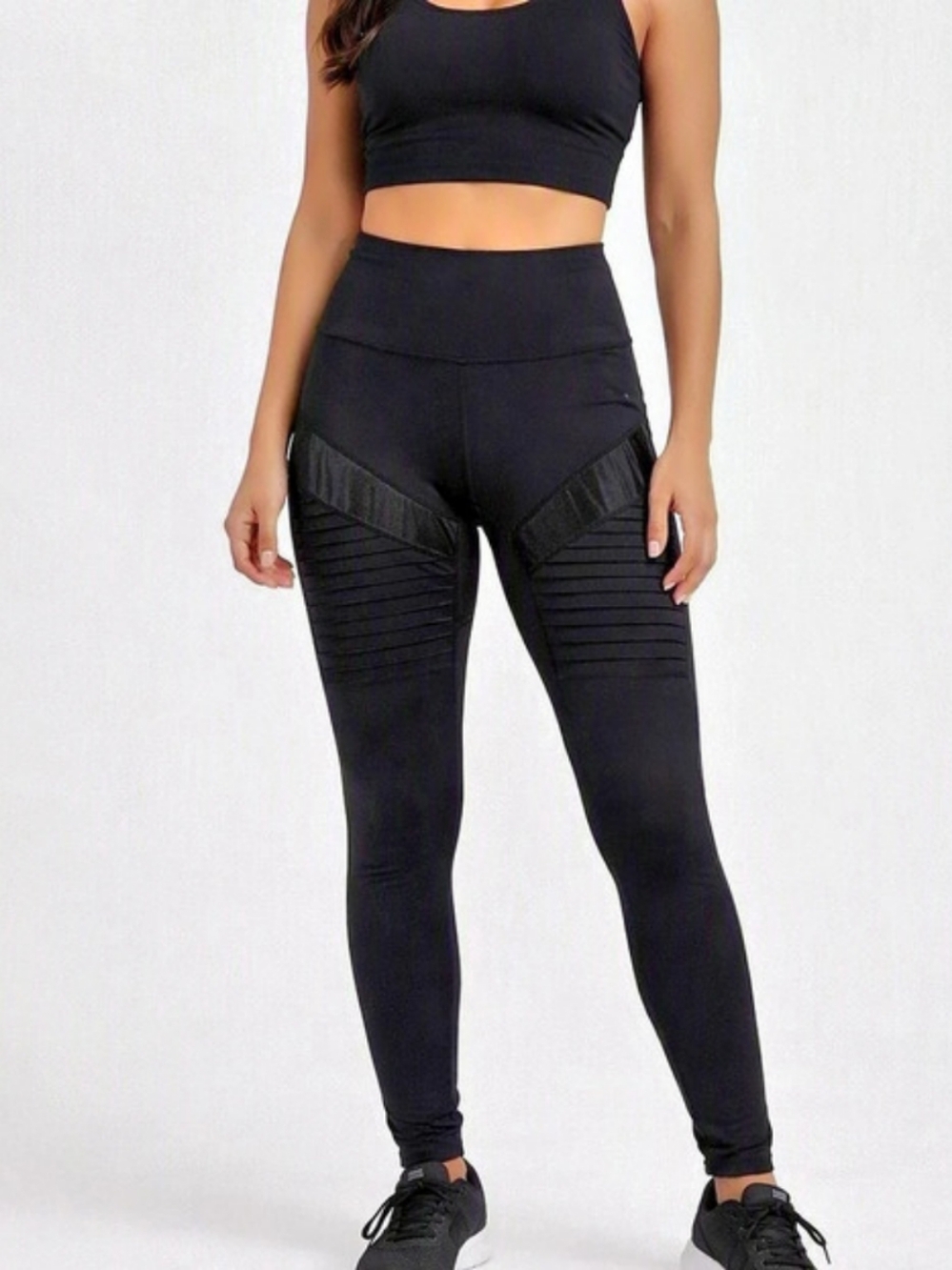 Zella Black Moto Leggings Size Medium Like New